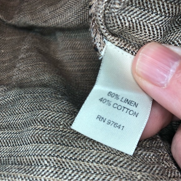 𝅺j Jill Brown Linen Blend Genuine Fit Lightweight Capri Pants Size 6 Petite - Picture 6 of 11